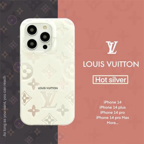 話題中☆ LOUIS VUITTON / ルイヴィトン クリームホワイト シルバーロゴ IPHONE 14/14 PLUS/14 PRO/14 PRO MAX/13/13 PRO/13 PRO MAX/12/12 PRO/12 PRO MAXケース ブランド 携帯カバー スマホケース モノグラム柄 オシャレ