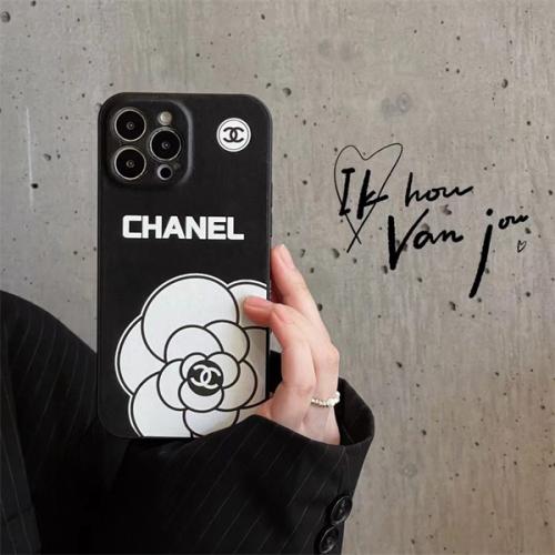 シャネル CHANEL スマホケース iphone ケース 人気芸能人愛用 携帯カバー アイホン 贅沢 携帯 カバー 高校生 サザンカ 黒 白 シャネル風 iphone case CHANEL風 14/14 PLUS/14 PRO 携帯 カバー アイフォン ケース