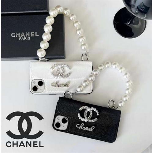 chanel シャネル  iphone アイフォーン ケース メタルロゴ 落下防止 綺麗 キラキラ 少女 Ins風 シャネル風 綺麗 カードポケット 携帯ケース アイホン 14pro ハンドル レザー 革