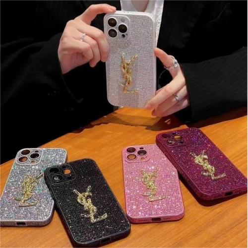 イヴサンローラン YSL iphone ケース スマホケース 携帯 カバー オシャレカッコイイ ysl ロゴ付き アイフォン アイホン ラインストーン YSL iphone pro max 個性 綺麗 流行り大人気 おすすめ