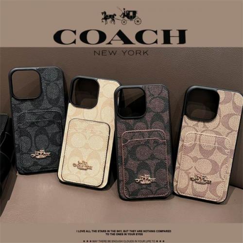 360度保護 高級 おしゃれ コーチ Coach アイフォン iPhone ケース ハイ ブランド モノグラム ロゴ コーチ風軽量 15 携帯 カバー エレガント 耐衝撃 ビジネスマン OL pro max スマホケース カードポケット 衝撃吸収