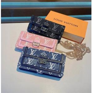 ☆2023春夏 人気 高級 オシャレ ブランド LOUIS VUITTON ルイヴィトン スマホケース 人気芸能人愛用 アイホン アイフォンケース 携帯カバー ピンク モノグラム ショルダー チェーン ベルト 手帳 型 カード 収納 ポケット モノグラム デニム louis vuitton 風 ケース