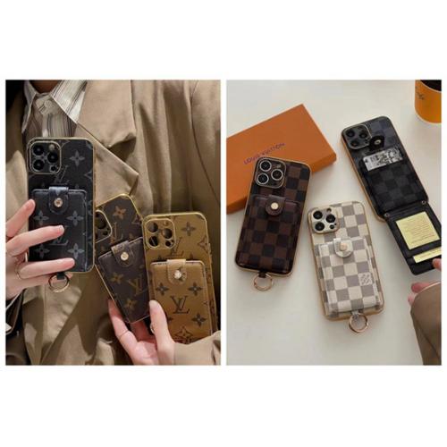 Lv ルイヴィトンiphone14 15 PLUSケースブランドカード入れ韓国風iphone14/13/13pro maxケースレディース斜め掛けiphone15 14 pro maxケースブランドコピーメンズアイフォン14/13/ 12 pro maxケースパロディー