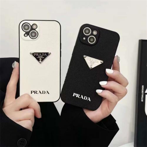 プラダ PRADA iPhone16 PRO MAX 14 アイフォン15 PRO MAX 16 PRO 耐衝撃 高級 ブランド ケース アイフォン15 16ケース シンプルデザイン ブラック＆ホワイト IPHONE16 PRO MAX14 PRO MAX 15 16ケース ブランド アイフォン15 16ケースファッション