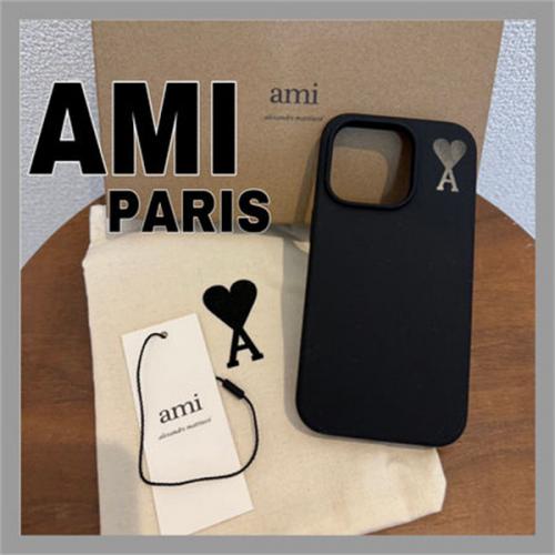 アミ パリス AMI PARIS iPhone16 PRO MAX 15 PRO MAX 14 耐衝撃 マグネット付き 高級 ブランド ケース アイフォン15 16 ケース ブラック ファッション iPhone16 PRO MAX 15 PRO MAX ケース ブランド アイフォンケース