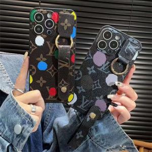 ルイヴィトン Louis Vuitton iPhone16 PRO MAX 15 PRO カラードット ハンドストラップ付き モノグラムケース 耐衝撃 ファッション ブランドケース ファッション IPHONE16 PRO MAX14 PRO MAX 15 16ケース ブランド アイフォン15 16ケースファッション