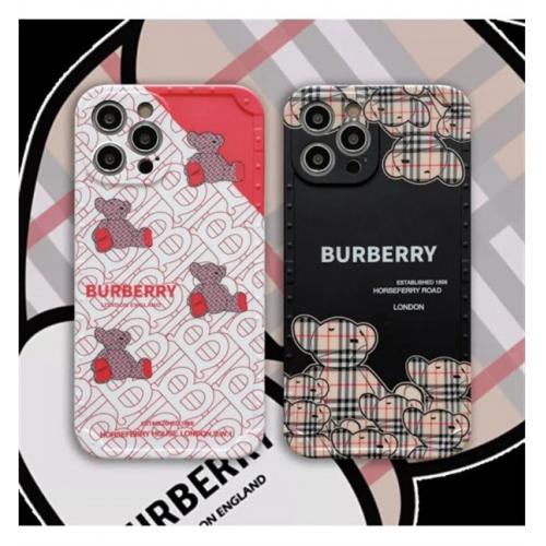 バーバリー Burberry テディベアパターン iPhoneケース モノグラムロゴデザイン全機種対応  高品質 新作 ファッション IPHONE16 PRO MAX14 PRO MAX 15 16ケース ブランド アイフォン15 16ケースファッション