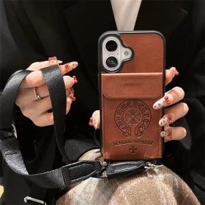 CHROME HEARTS クロムハーツ iPhoneケース iPhone 14/15 Pro Max対応 高級感レザーケース ショルダーストラップ付き スマホケース アイコニックデザイン 全機種対応 シリーズ対応 人気 高品質 新作 ファッション IPHONE16 PRO MAX14 PRO MAX 15 16ケース ブランド アイフォン15 16ケースファッション 全機種対応